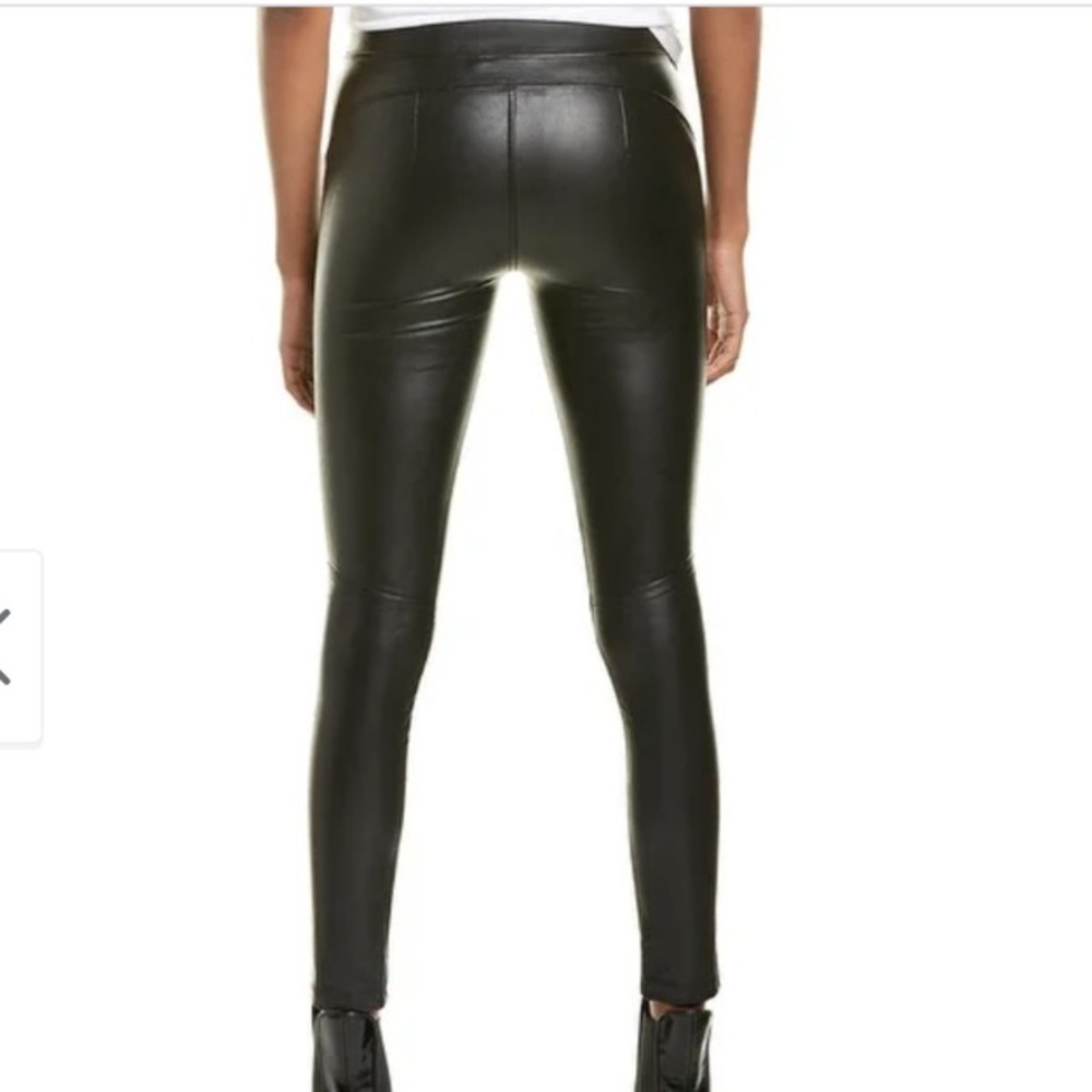 David Lerner Black Faux Vegan Leather Lace-Up‎ Legging Small NWT - Picture 2 of 9